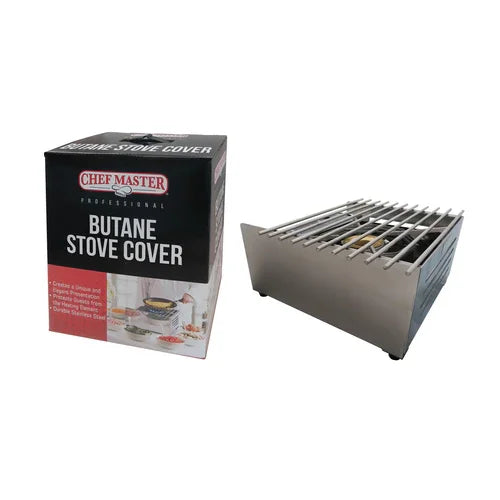 Chef Master 90217 Butane Stove Cover, 14-1/2 in W x 7-1/5 in D x 12- in H, stainless steel (must b