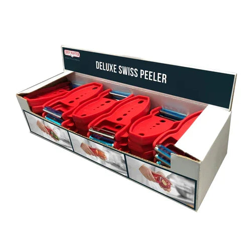 Chef Master 90239GD Chef Master Deluxe Swiss Peeler, 2 in L stainless steel blade, built-in potato e