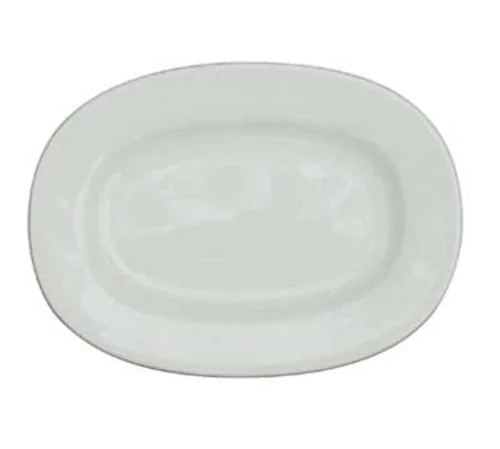 Churchill APR AO8 1 Oval Plate 8 Inch Rimmed Stackable Microwave Safe