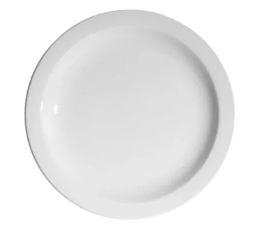 Continental 50CCPWD101 Blanco Plate, 10-3/4 inch round, narrow rim, scratch resistant