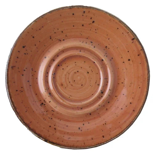 Continental 51RUS010-04 Saucer, 6-1/2 in. Dia., Double-Well, Round, Terra