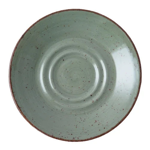 Continental 51RUS010-05 saucer 6-1/2 inch round double-well green Rustics