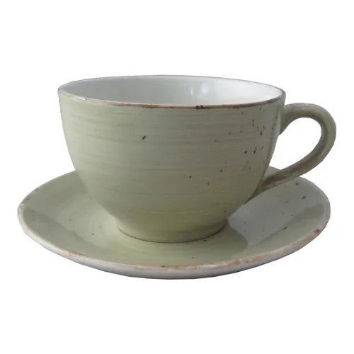 Continental 51RUS030-02 Cappuccino Cup 10 oz Rustics Light Green