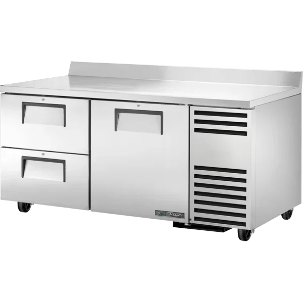 True TWT-67D-2-HC | 67" 1-Solid Door 2-Drawer Deep Work Top Refrigerator  20.6 cu. ft.