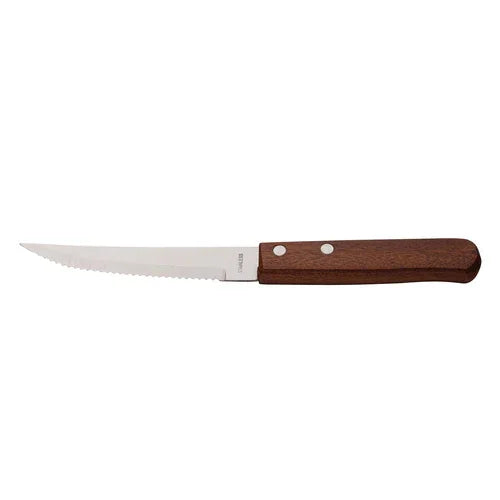 Creative Table F10613 Steak Knife with Serrated Forged Stainless Steel and Wooden Handle