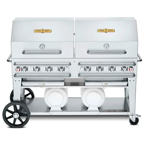 CROWN VERITY CV-CCB-60RDP LP Gas Grill with 8 Burners and Stainless Steel Design