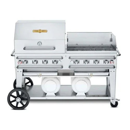 CROWN VERITY CV-CCB-60RWP Grill with 8 Burners and Stainless Steel Construction