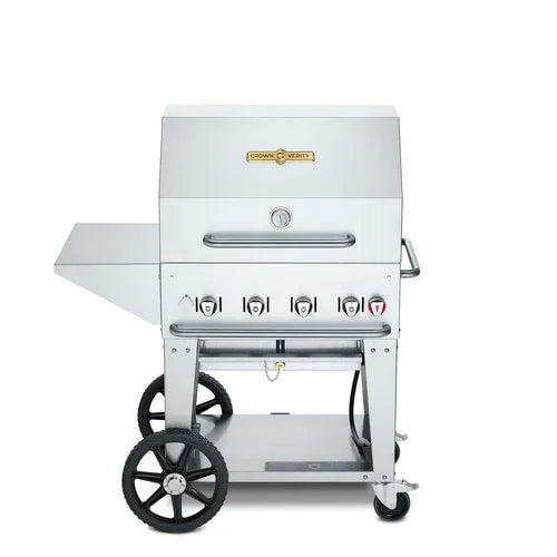 CROWN VERITY CV-MCB-30PKG Mobile Outdoor Charbroiler with LP Gas and Four Burners