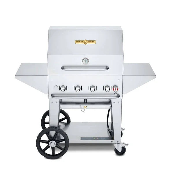 CROWN VERITY CV-MCB-30PRO Mobile Outdoor Charbroiler 30 in Grill Package LP Gas