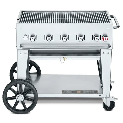 CROWN VERITY CV-MCB-36NG Mobile Outdoor Charbroiler with 5 Burners Natural Gas