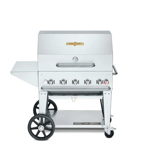 CROWN VERITY CV-MCB-36PKG-NG Mobile Outdoor Charbroiler with Natural Gas and 5 Burners