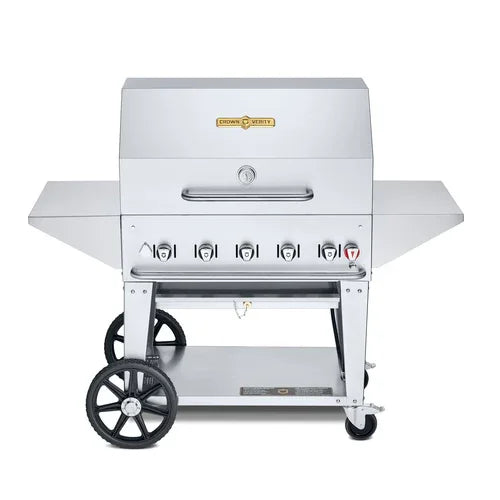 CROWN VERITY CV-MCB-36PRO Mobile Outdoor Charbroiler 36 in Grill Package LP Gas