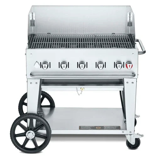 CROWN VERITY CV-MCB-36WGP-NG Mobile Outdoor Charbroiler with 5 Burners and Natural Gas