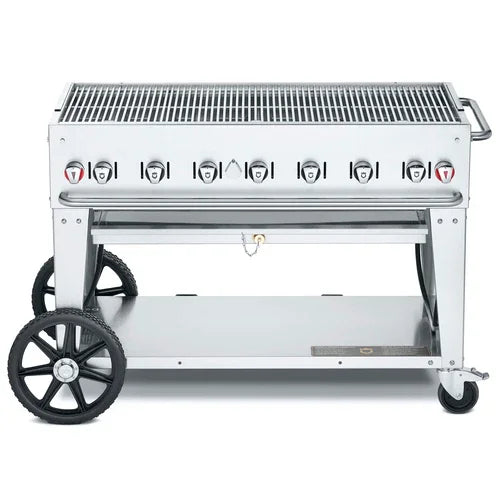 CROWN VERITY CV-MCB-48NG Mobile Outdoor Charbroiler with 7 Burners and Natural Gas