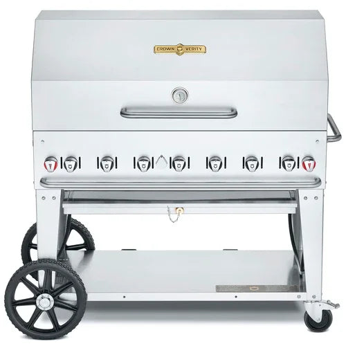 CROWN VERITY CV-MCB-48RDP-NG Mobile Charbroiler with Natural Gas and 7 Burners