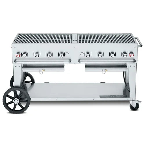 CROWN VERITY CV-MCB-60 Mobile Outdoor Charbroiler with 8 Burners and LP Gas