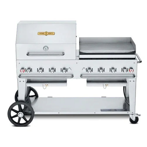 CROWN VERITY CV-MCB-60RGP-NG Mobile Outdoor Charbroiler with Eight Burners