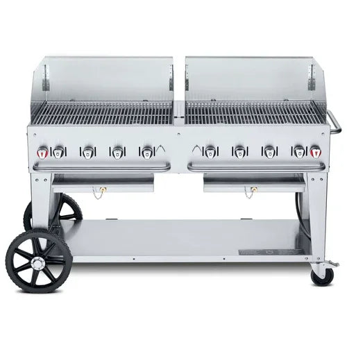 CROWN VERITY CV-MCB-60WGP-NG Mobile Outdoor Charbroiler with 8 Burners and Grill Area