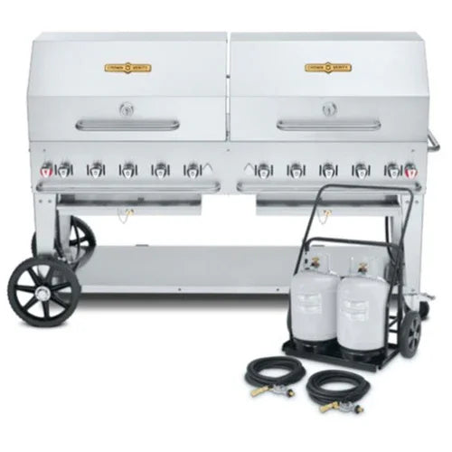 CROWN VERITY CV-MCC-72RDP Mobile Cart Grill with LP Gas Tank