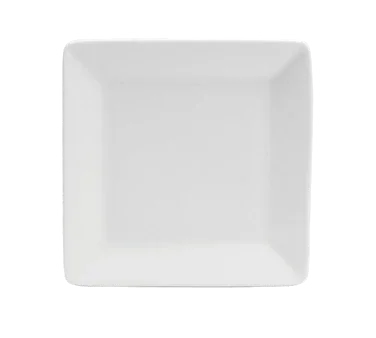 Buffalo F8010000115S Euro Plate, 5", square, scratch-resistant glaze, finely polished foot, porcelain