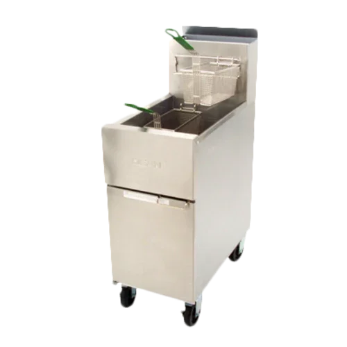 Dean SR142G fryer, gas floor model with 43-lb oil capacity