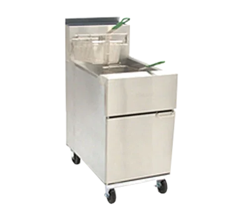 Dean SR162G floor model fryer with 75-lb oil capacity and gas operation