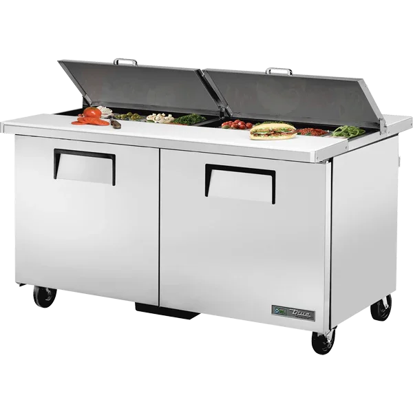 True TSSU-60-16-DS-ST-HC | 60" Dual Sided Refrigerated Food Prep Table | 16 Pans