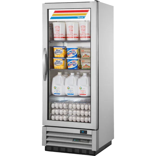 True T-12G-HC~FGD01 | T-Series  27" 1-Glass Door Reach-In Refrigerator  Bottom Mounted  11.3 cu. ft.