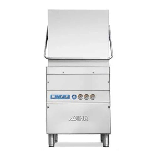 DIHR HT 11 USA hood type dishwasher with 20 racks per hour and 2 wash cycles