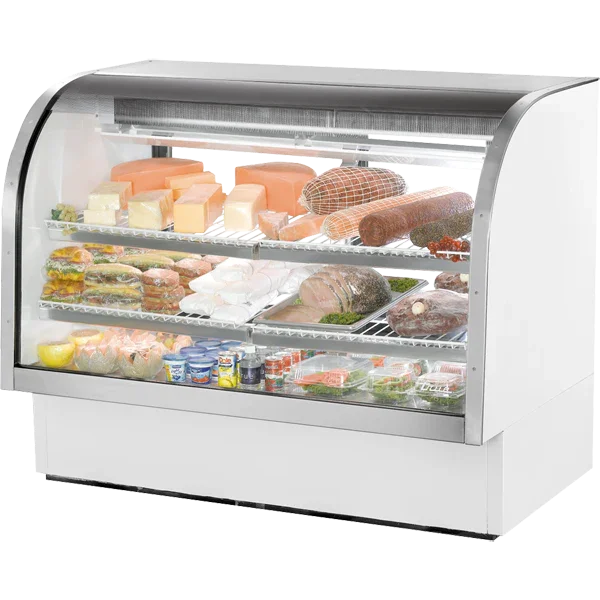 True TCGG-60-HC-LD | 60" Curved Glass Refrigerated Deli Case