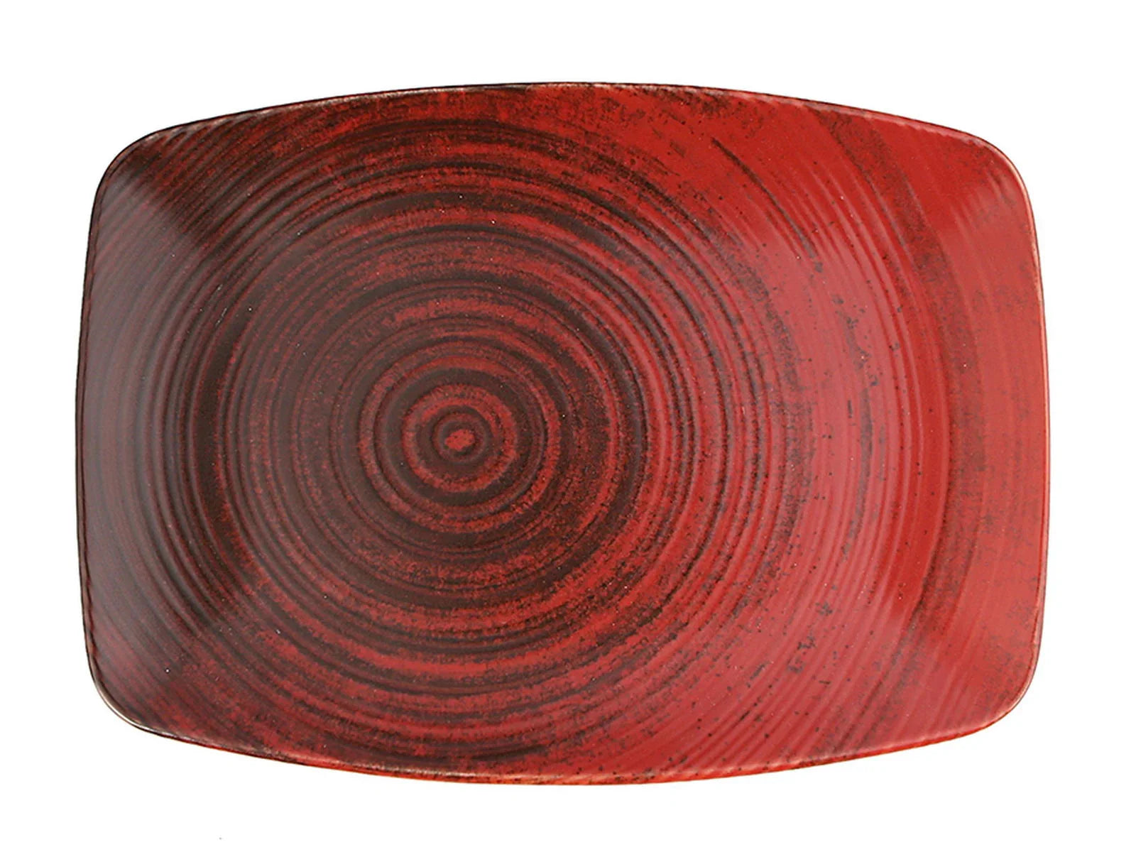 Porland Lykke 12.5" Red Rectangular Oval Plate (6/Case) | 04ALM005957