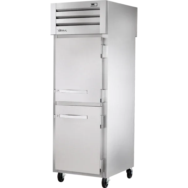 True STR1RPT-2HS-1S-HC | SPEC SERIES® | 28" 2-Solid Half Door Pass-Thru Refrigerator