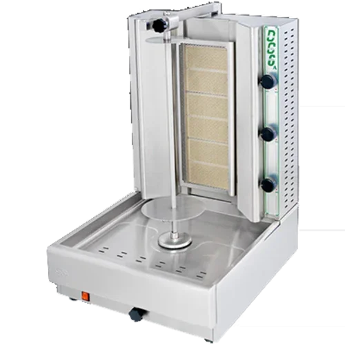 Visvardis DG6A Gyro Machine with Gas, 66-100lbs Capacity, Moveable Heating Element