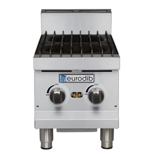 Eurodib T-HP212 Hotplate for Countertop Gas Cooking with Two Burners
