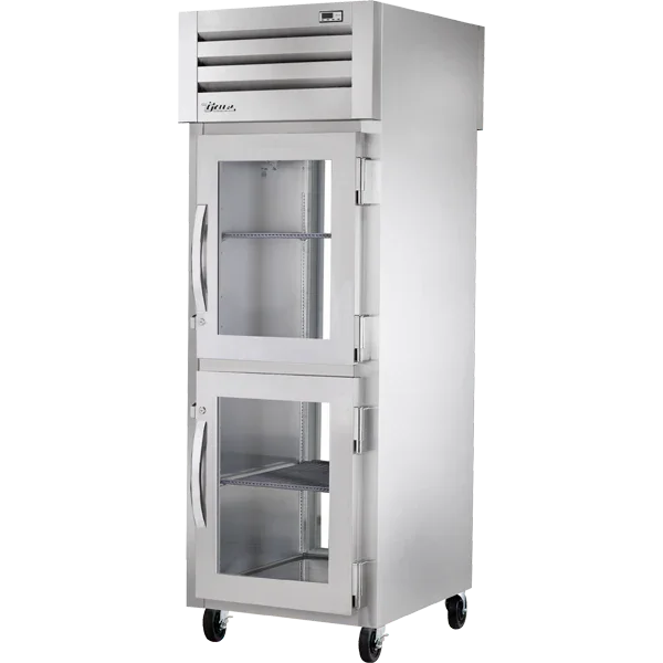 True STA1RPT-2HG-1G-HC | SPEC SERIES® | 28" 2-Glass Half Door Pass-Thru Refrigerator