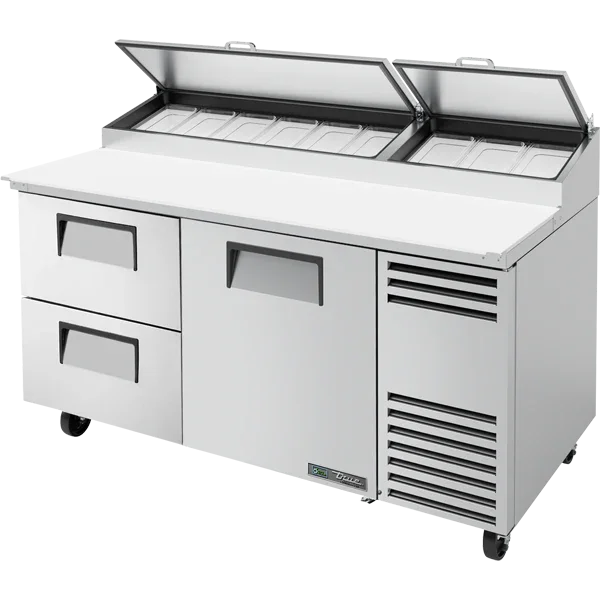 True TPP-AT-67D-2-HC | 67" Refrigerated Pizza Prep Table | 23.7 cu. ft.