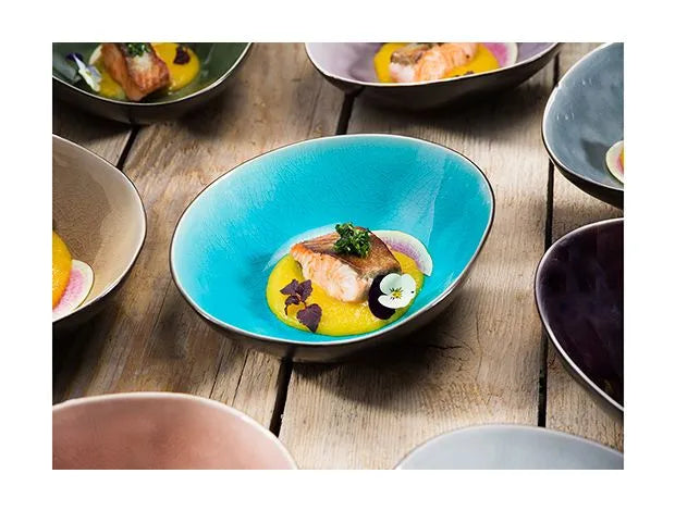 Cosy & Trendy Streetfood Festival 7.6" Oval Stoneware Plate, 10 assorted colours 7.6" x 6.2" (10 Each/Case) (100 Plates) | 9700120