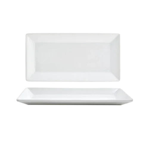 Front Of The House DAP001WHP23 Porcelain Plate 9x5 Rectangle Linear Design