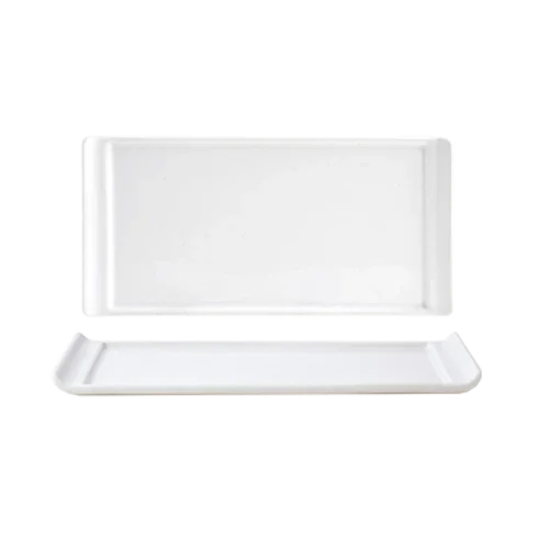 Front Of The House DAP014WHP23 10x5 Inch Rectangular Plate with Contoured Curves