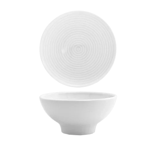 Front Of The House DBO006WHP23 Spiral Bowl 11 oz Porcelain White Round Footed
