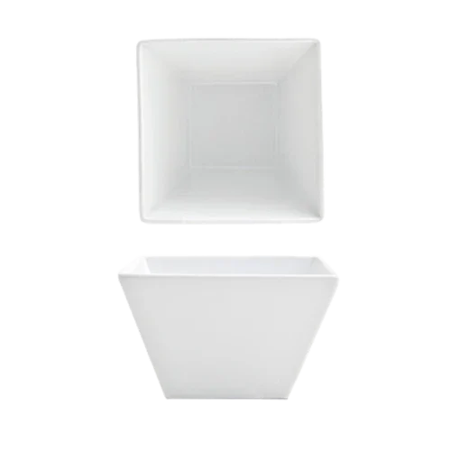 Front Of The House DBO085WHP22 16 oz Kyoto Bowl Square Design Porcelain