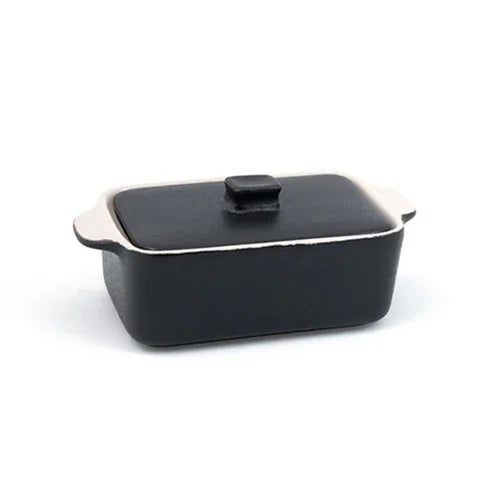 Front Of The House DBO135BKC23 Kiln Ovenware Dish 10 oz Rectangular with Lid