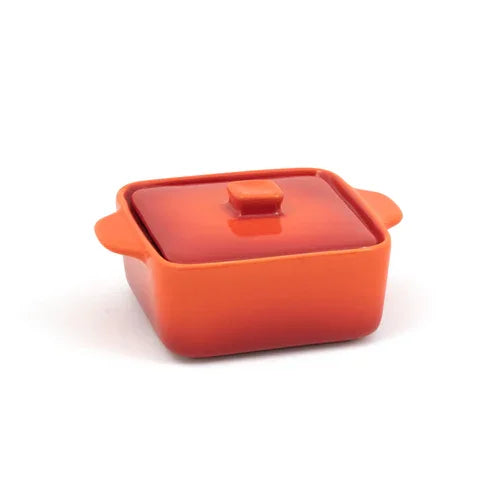 Front Of The House DBO136ORC23 Kiln Ovenware Dish with Lid 8 oz. Square Design