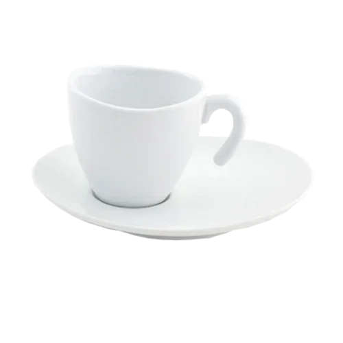 Front Of The House DCS009WHP22 Ellipse Cup and Saucer Set 2 oz.