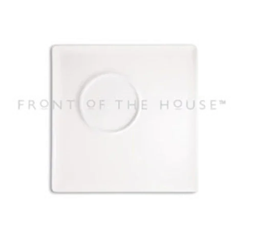 Front Of The House DCS032WHP23 Mod Saucer, Square Porcelain Design