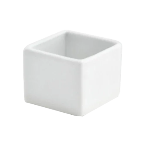 Front Of The House DSD034WHP24 Canvas Ramekin, 1 oz, square with curved edges