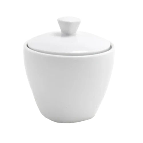 Front Of The House TCS005WHP23 Mod Sugar Pot 8 oz Porcelain with Lid