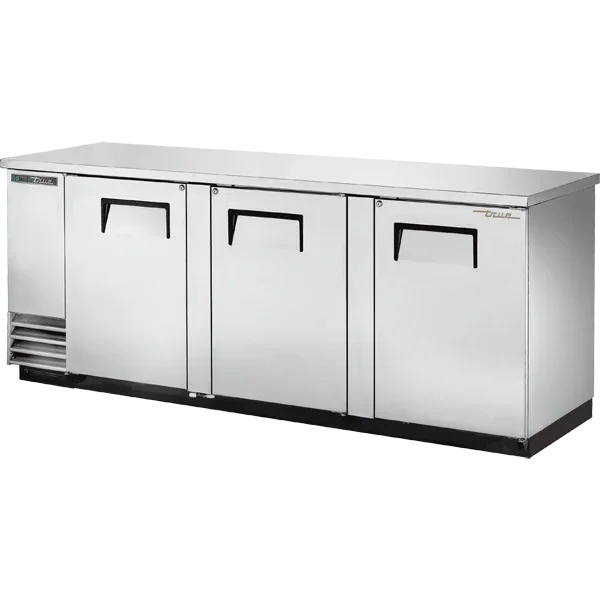 True TBB-4-S-HC | 90" 3-Solid Door Back Bar Cooler  32.8 cu. ft.