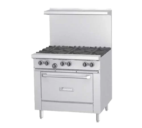 Garland G36-6R open burner gas range with six 33,000 BTU burners