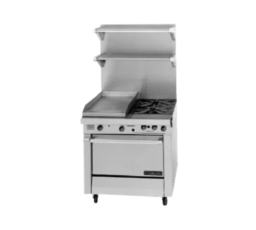 Garland M42R gas range with 35,000 BTU open burners and 34-inch design